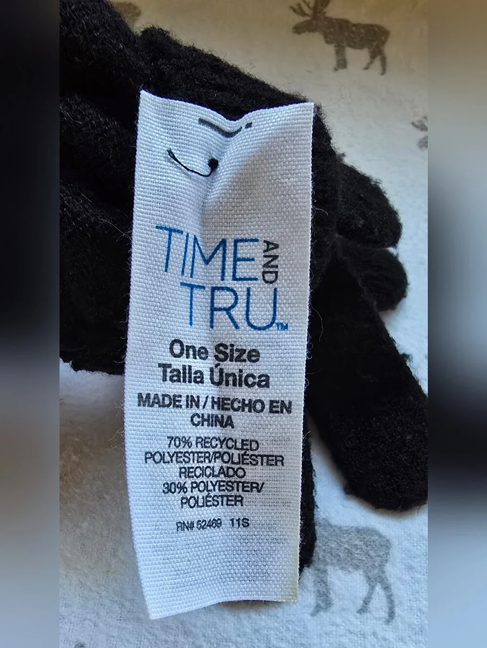 Soft Black Kids Gloves Unisex Time and True One Size 5T Warm Winter